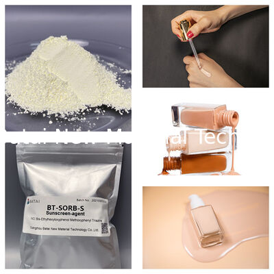 BT-SORB-S ماده ضد آفتاب با طیف گسترده BT-SORB-S ترکیبات BEMT ارزش UVA PF را با دوز پایین بهبود می بخشد.